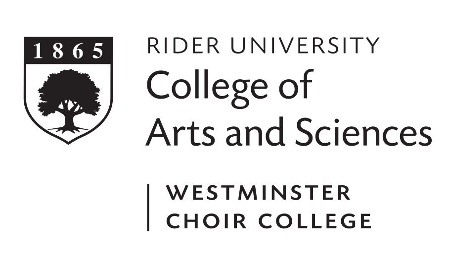 Rider University College of Arts and Sciences - Westminster Choir College logo, black variant, cell 216