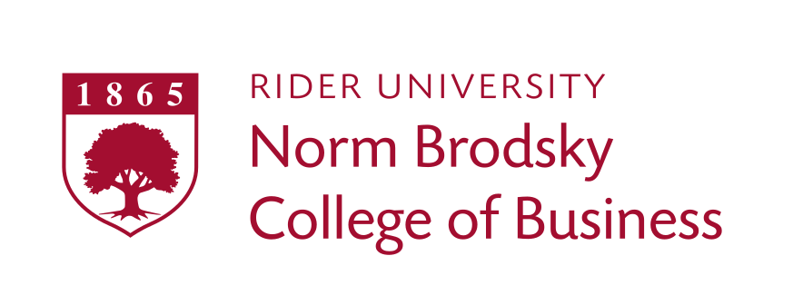 Rider University Norm Brodsky College of Business logo, 2-color variant, cell 225