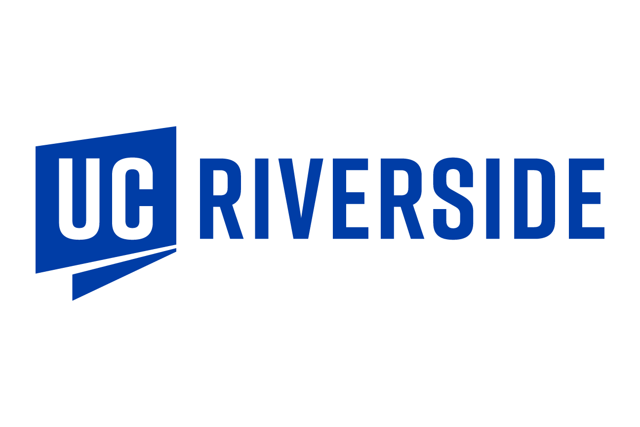 UC Riverside logo, one color horizontal, blue on white variant, cell 13