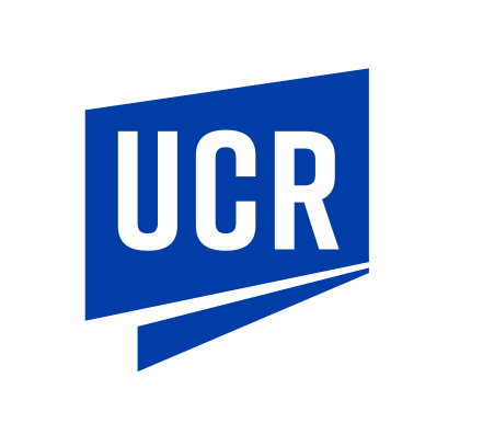 UCR monogram, one color, blue on white variant, cell 19