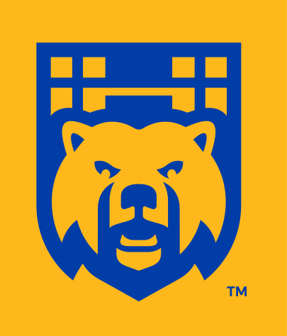 bear head shield mark, blue on gold variant, cell 37