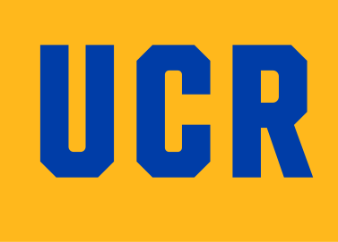 UCR lettermark, blue on gold variant, cell 52