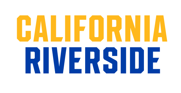 CALIFORNIA RIVERSIDE wordmark, gold and blue variant, cell 49
