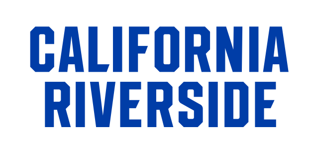 CALIFORNIA RIVERSIDE wordmark, blue variant, cell 50