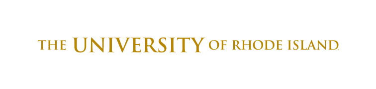 THE UNIVERSITY OF RHODE ISLAND wordmark, gold variant, cell 12