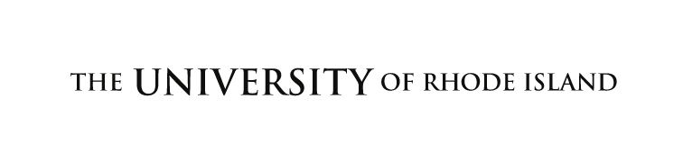 THE UNIVERSITY OF RHODE ISLAND wordmark, black variant, cell 13