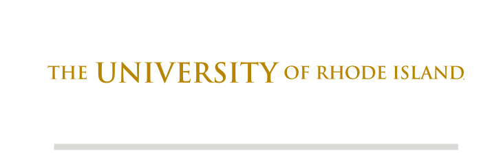 University of Rhode Island wordmark, horizontal gold variant, cell 12