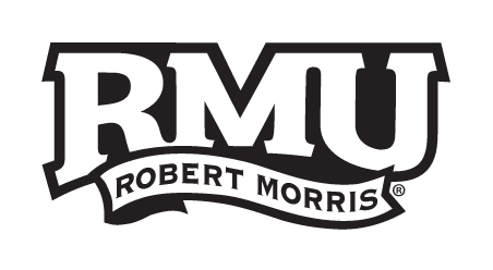 RMU Robert Morris logo, black and white variant, cell 16