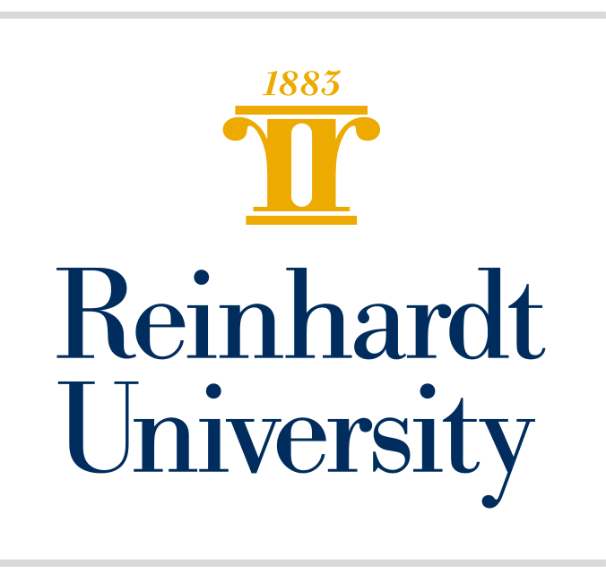 Institutional stacked logo with two-line wordmark, blue variant, cell 12