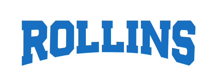 Rollins curved wordmark, blue variant, cell 31
