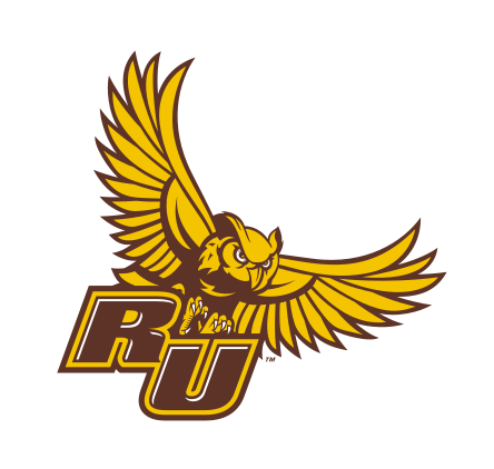 RU lettermark with flying owl, color variant, cell 20