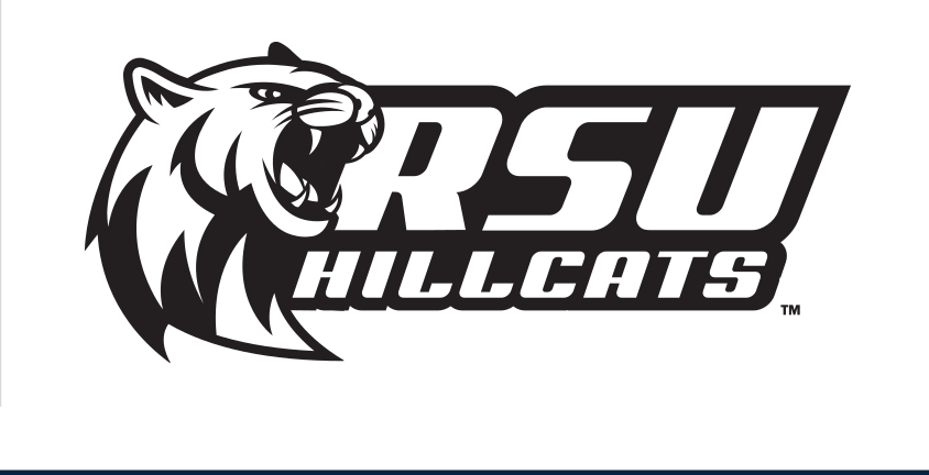 mascot head with RSU Hillcats wordmark, black variant, cell 4