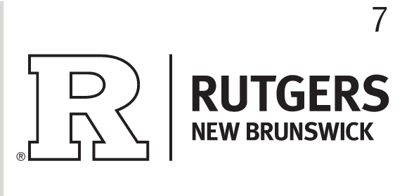 Rutgers New Brunswick Signature Horizontal, White/Black outline variant, cell 7