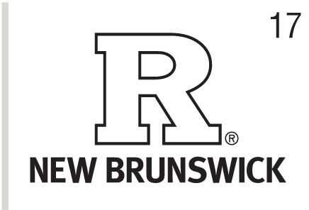 Rutgers New Brunswick Signature Vertical, White/Black outline variant, cell 17