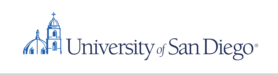 USD horizontal logo, blue variant, cell 33