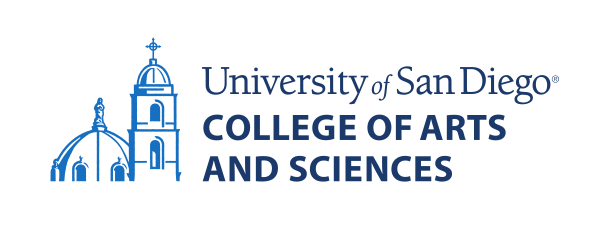 USD College of Arts and Sciences logo, blue variant, cell 37
