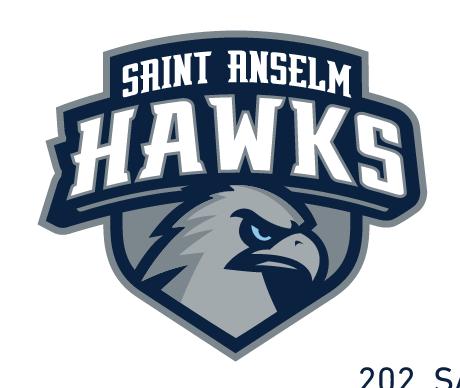 Saint Anselm Hawks Hawk head logo, full color variant