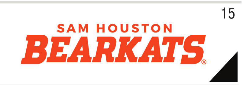 Sam Houston Bearkats Wordmark, orange/white on orange variant, cell 15