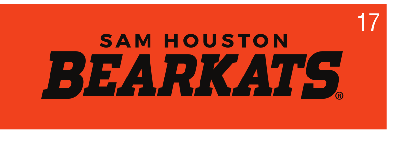 Sam Houston Bearkats Wordmark, black on orange variant, cell 17