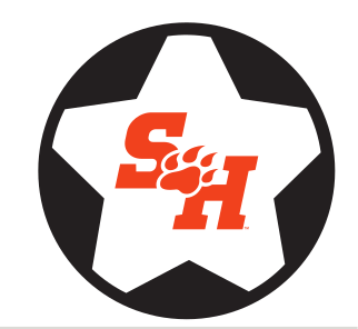 SH lettermark with paw print in star, black and orange variant, cell 51