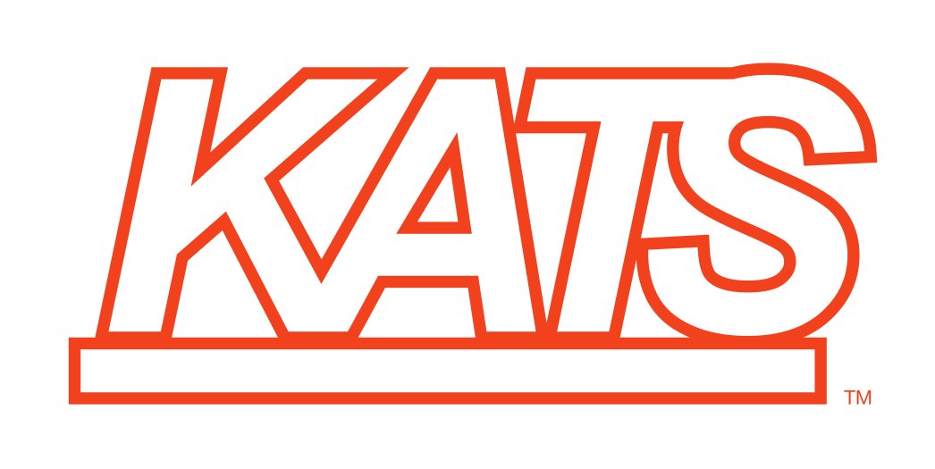 KATS wordmark, orange variant, cell 74