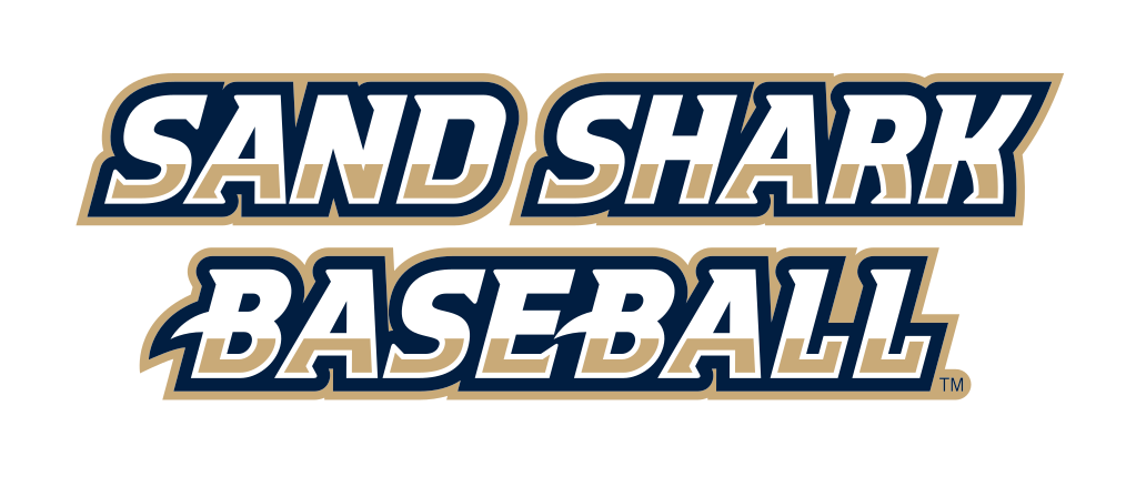 Sand Shark Baseball wordmark, stacked color variant, cell 46