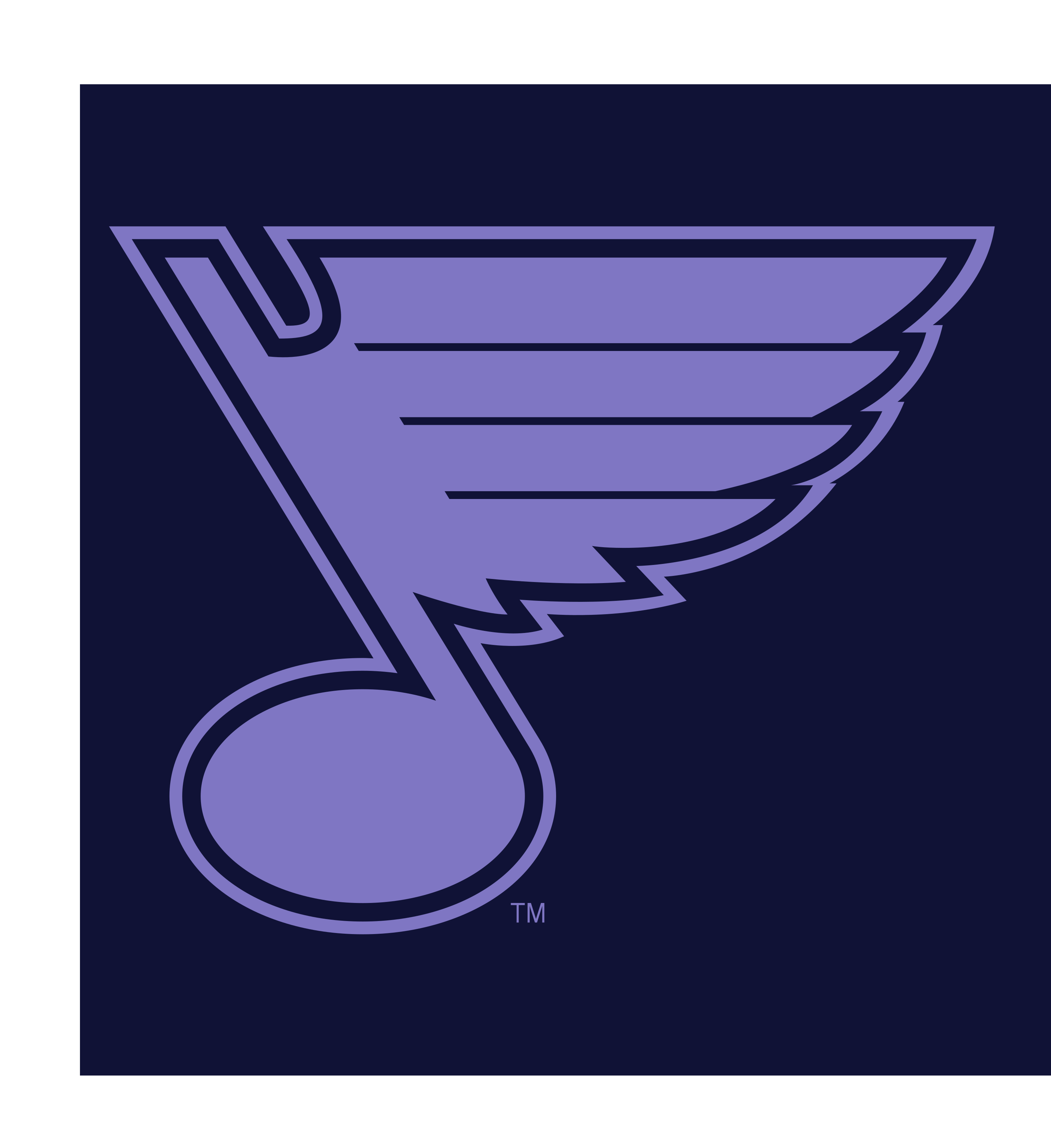 St. Louis Blues logo, print with R, dark version variant