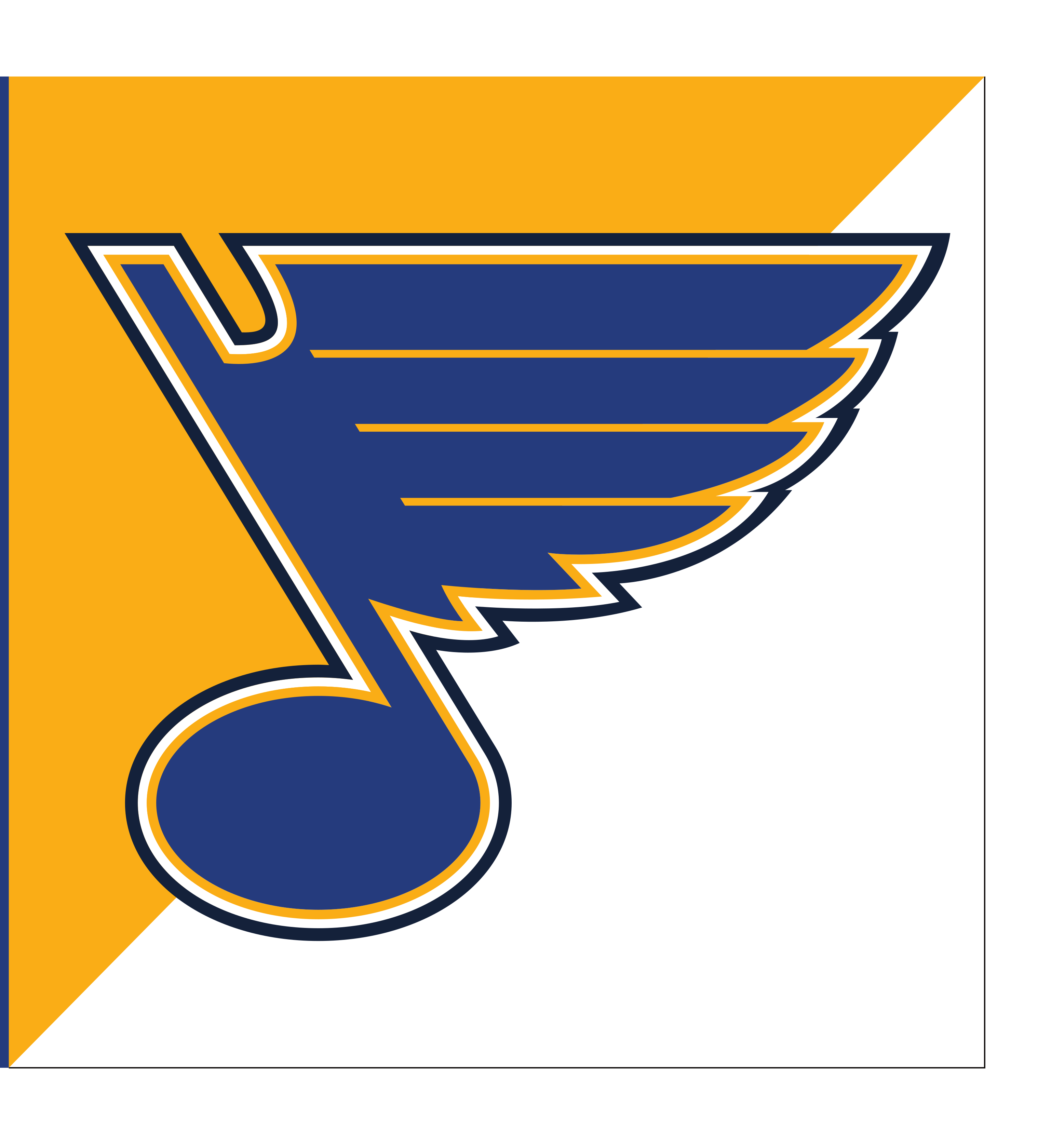 St. Louis Blues logo, print without R, yellow background variant