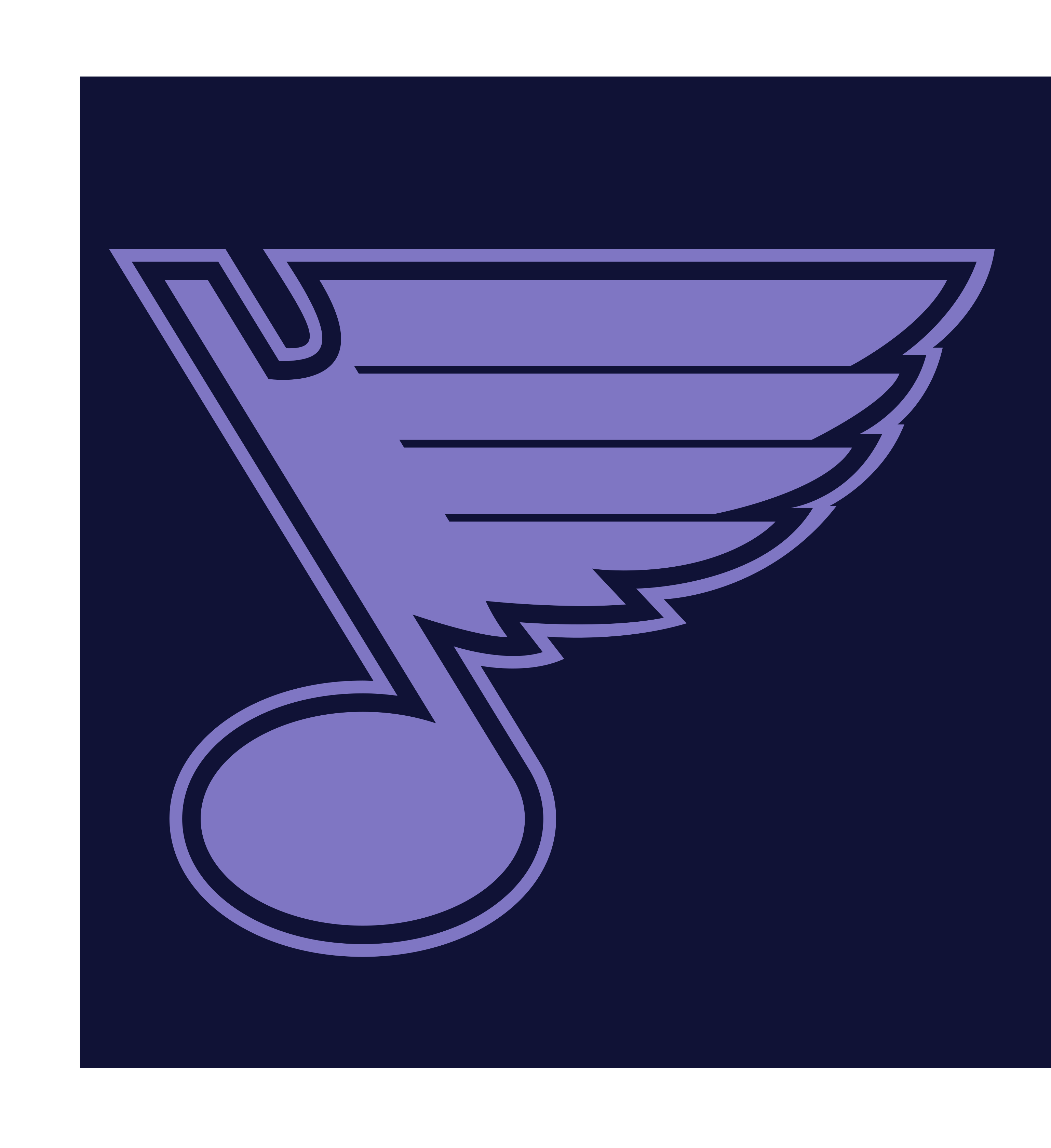 St. Louis Blues logo, print without R, dark version variant