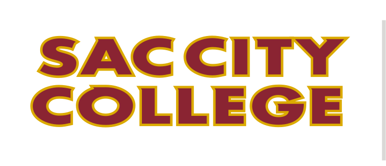 SAC CITY COLLEGE, stacked, red and gold variant, cell 13