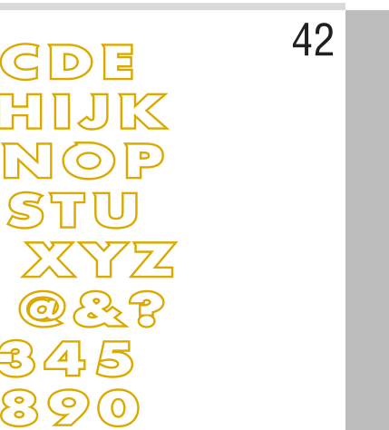 Panthers script, maroon and white outline variant, cell 31