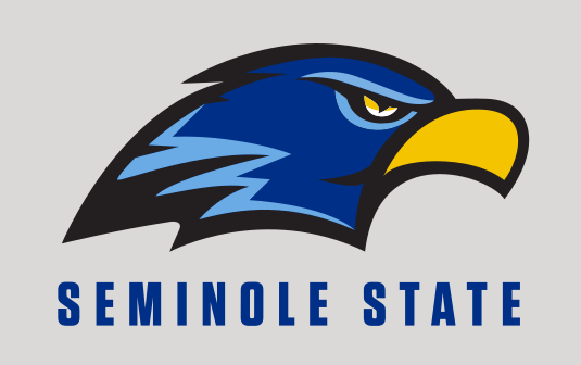 Seminole State logo, head and wordmark color variant, cell 13