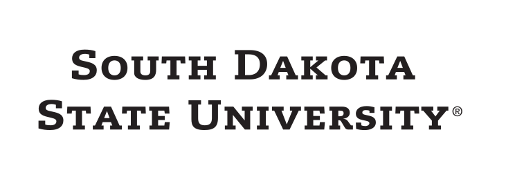 South Dakota State University wordmark, flush left black variant, cell 7