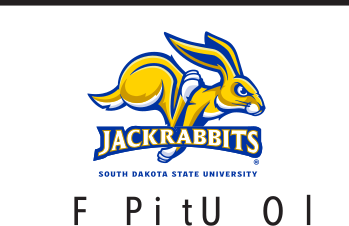 Jackrabbit head with wordmark and university name, full color variant, cell 28
