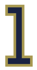 number 1, gold with navy outline variant, cell 1