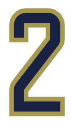 number 2, gold with navy outline variant, cell 2
