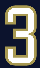 number 3, white with gold outline variant, cell 13