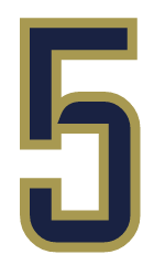number 5, gold with navy outline variant, cell 5