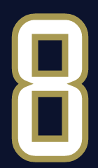 number 8, white with gold outline variant, cell 18