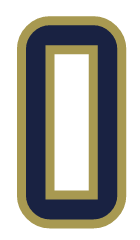 number 0, gold with navy outline variant, cell 10