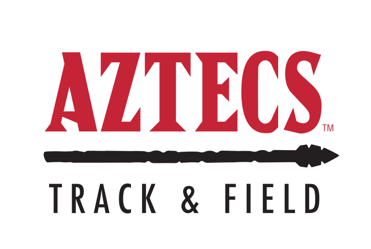 Aztecs Track & Field sport lockup, red and black variant, cell 62