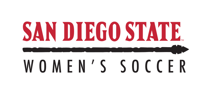 San Diego State Women's Soccer sport lockup, red and black variant, cell 64