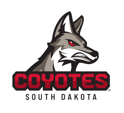 coyote head with COYOTES SOUTH DAKOTA wordmark, color variant