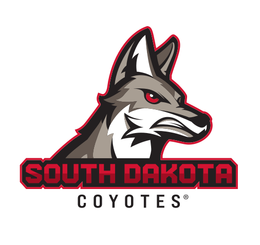 coyote head with SOUTH DAKOTA COYOTES wordmark, color variant
