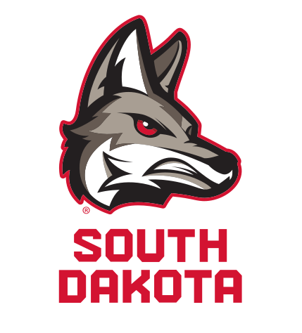 coyote head with SOUTH DAKOTA wordmark, color variant