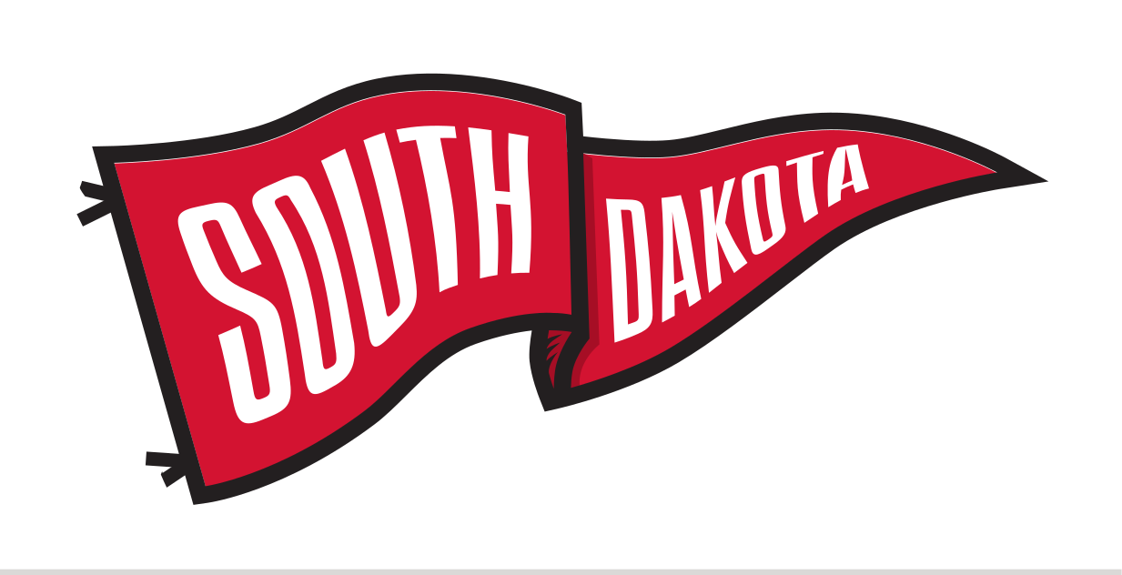 South Dakota pennant, red and black variant