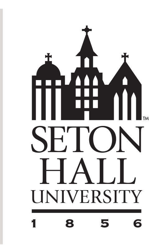 Seton Hall University logo, vertical, black variant, cell 4