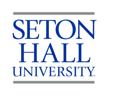 Seton Hall University wordmark, stacked, blue variant, cell 12