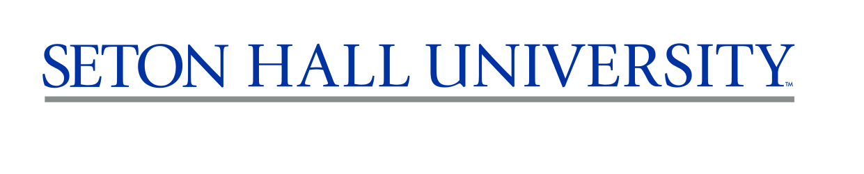 Seton Hall University wordmark, single-line, blue variant, cell 18
