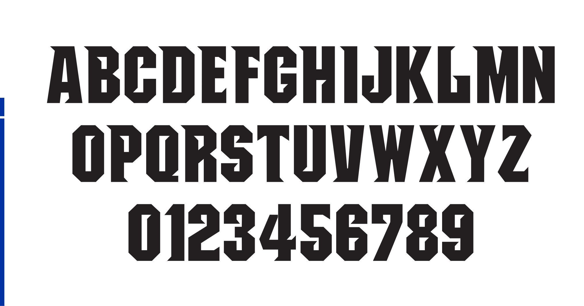 custom font, full set variant, cell 35